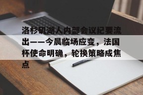洛杉矶湖人内部会议纪要流出——今晨临场应变，法国杯使命明确，轮换策略成焦点的简单介绍-九游会登陆
